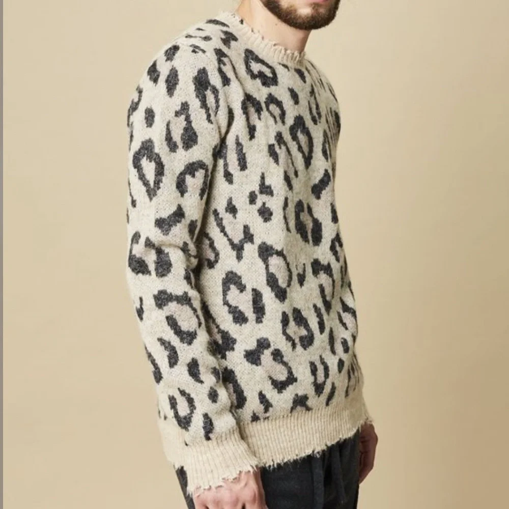 R13 Leopard Crewneck Sweater extra small
